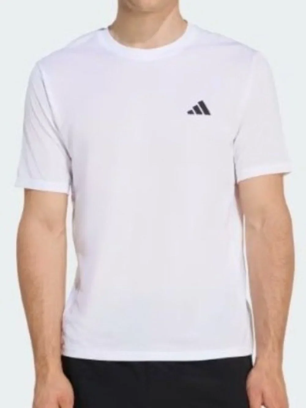 NWT Adidas Men's L White Logo T-Shirt Cotton Blend Short Sleeve